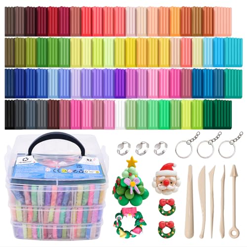 Artecho Polymer Clay Kit, 82 Colors Oven Bake Clay - color: 82 colors