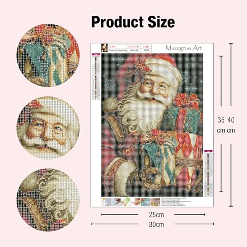 Muzagroo Art 5D Christmas Diamond Paintings Kits for Adults, Hand Crafts Diamond Art Kits for Beginners, DIY Gem Art Kits Diamond Dot Paintings Kits Art Crafts 12x16 Inches 4PCS(Christmas) - color: 16-Christmas