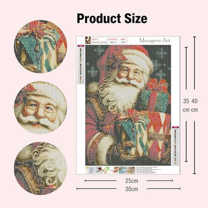 Muzagroo Art 5D Christmas Diamond Paintings Kits for Adults, Hand Crafts Diamond Art Kits for Beginners, DIY Gem Art Kits Diamond Dot Paintings Kits Art Crafts 12x16 Inches 4PCS(Christmas) - color: 16-Christmas