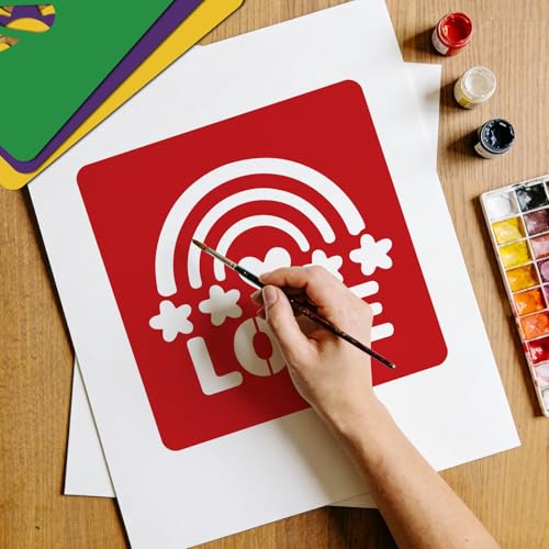 CUTHOLLOW 25 PCS Vintage Peace Painting Shape Stencils Sets - style: 25pcs-Vintage Peace Patterns