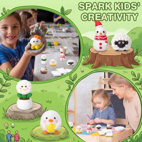 Air Dry Clay Bulk, Modeling Clay for Kids, 150 Pcs, White - color: White
