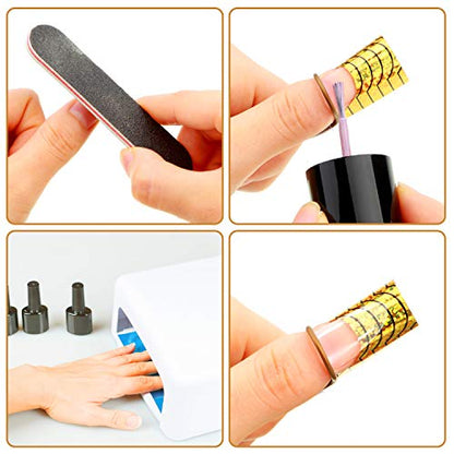 Blulu 20 Pcs Nail Extension Forms, Reusable UV Gel Guides, Gold, Silver - color: Gold, Silver