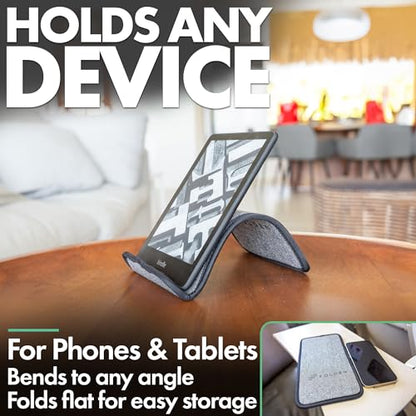 Flight Flap Airplane Phone Holder - Foldable Phone Stand for Plane Travel - color: Tweed, size: Large
