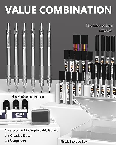 Nicpro 35PCS Art Mechanical Pencils Set + 35PCS Metal Mechanical Pencils Set