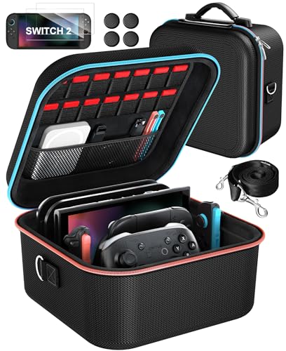 ivoler Compact Carrying Case for Nintendo Switch 2 All-in-One Case Black - color: Carbon black, size: 7.9''