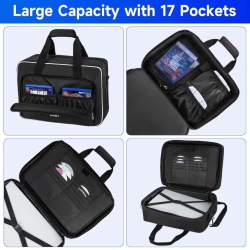 LEFOR·Z Travel Carrying Case Fits for PS5/PS5 Pro/PS4 with Thick Padding - color: Black