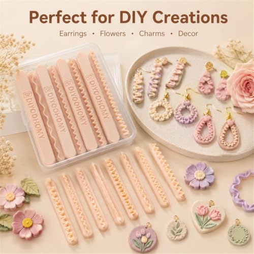 DIYOOHOMY Polymer Clay Cutters, Polymer Clay Flower Molds, Earring Making - color: Terracotta