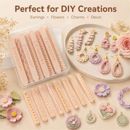 DIYOOHOMY Polymer Clay Cutters, Polymer Clay Flower Molds, Earring Making - color: Terracotta