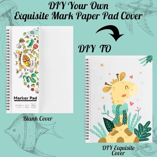 7.6 × 10In Marker Sketchbook, 200gsm Double-Sided Bleedproof Marker Paper - size: 7.6×10 Inch (1 pack)