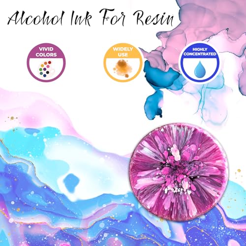 FansArriche Alcohol Inks for Resin, 16 Colors Alcohol Ink Set, 10 ml Each