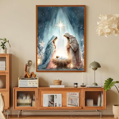 Jesus Paint by Numbers Kit for Adults Framed Canvas 12X16 in, Frameworkless - color: YH02819