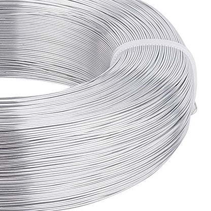 BENECREAT 1492 Feet 22 Gauge Silver Aluminum Wire Bendable Metal Sculpting Wire for Beading Jewelry Making Art and Craft Project