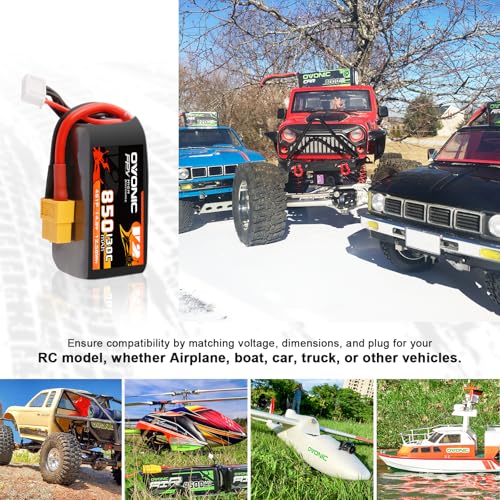 OVONIC 130C 4S 850mah Lipo Battery 14.8V Pack with XT60 Plug for FPV Racing