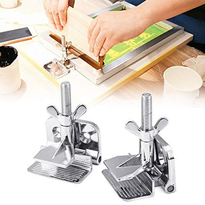 2PCS of Screen Printing Clamps Screen Frame Butterfly Hinge Clamp for Silk Screen Printing Frame Machine,for Fixing Screen Printing Mesh,Screen Printing Press DIY Tool Include 4 Screws