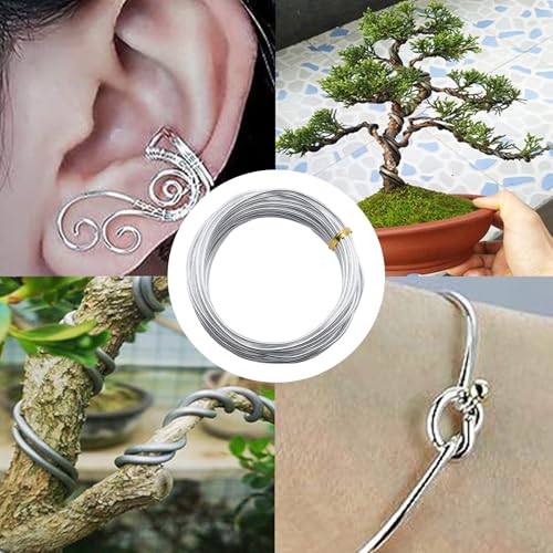 12Gauge(2mm) Aluminum Craft Wire, 33Ft Silver Bendable Metal Wire - color: Silver, size: 2mm