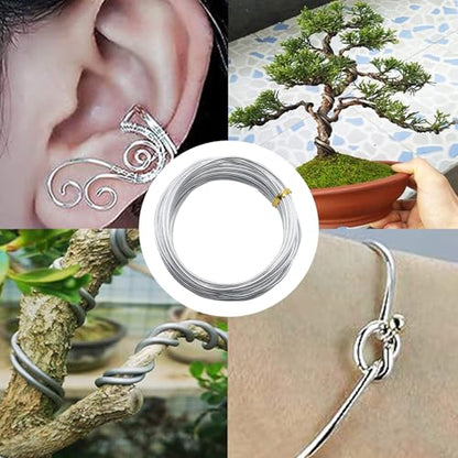 12Gauge(2mm) Aluminum Craft Wire, 33Ft Silver Bendable Metal Wire - color: Silver, size: 2mm