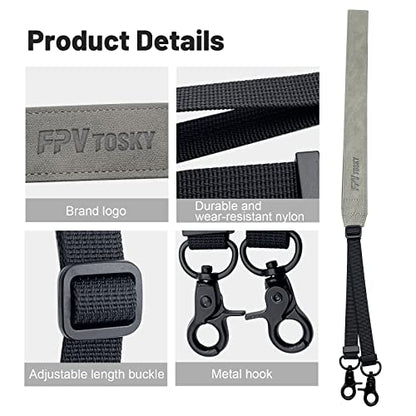 FPVtosky Neck Lanyard with Joystick for DJI RC/RC 2, Compatible with DJI Lito X1/Mini 5/4 Pro/3 /Avata 360/Air 3S Remote Controller Accessories, PU Leather Shoulder Strap and 1 Pair of Rocker