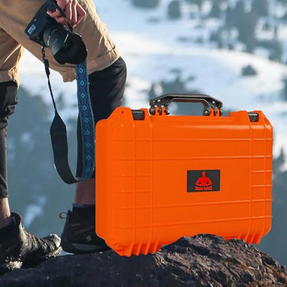 Jack Boss Waterproof Hard Camera Case with Pre-cut Foam,Orange - color: ORANGE