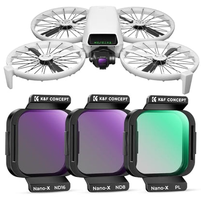 K&F CONCEPT Magnetic ND PL Filters Set Compatible with DJI Flip - style: CPL+ND8+ND16
