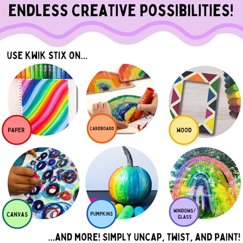 The Pencil Grip Kwik Stix Solid Tempera Paint 30 Colors Including, Pastel, Jewel and Earth Tones TPG-681