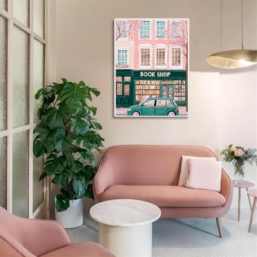 DAZZLEDOTS Diamond Art Kit for Adults, Pink Book Shop Diamond Painting - color: DT110