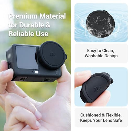 JJC Action 6 Rubber Lens Cap for DJI Osmo Action 6,Thicken Shockproof Cover - color: Silicon Lens Cap