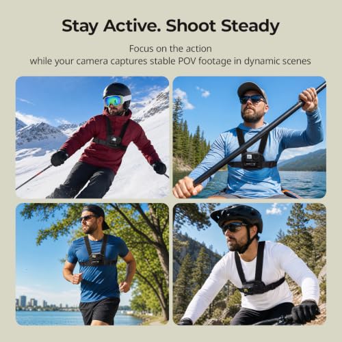 SMALLRIG Chest Mount for DJI Osmo Action 6 / Nano, with Quick Release Interface & Safety Lock, Adjustable Tightness, High Elasticity Strap Fits 78-120cm - 6305 - style: Chest Strap