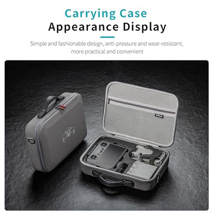 Hard Carrying Case for Dji Mini 4 Pro (with RC2 Controller), Gray Waterproof PU Portable Shoulder Bag and Handbag 2 in 1