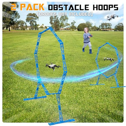 2 Pack Drone Obstacle Course, FPV Racing Drone Loop Gate - color: Blue *2 Pack