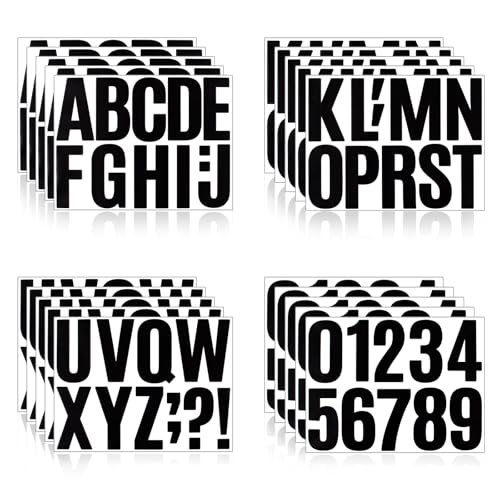 Letter Stickers,Mailbox Numbers,4 Inch Waterproof Vinyl Alphabet - color: Black, size: 4 Inch
