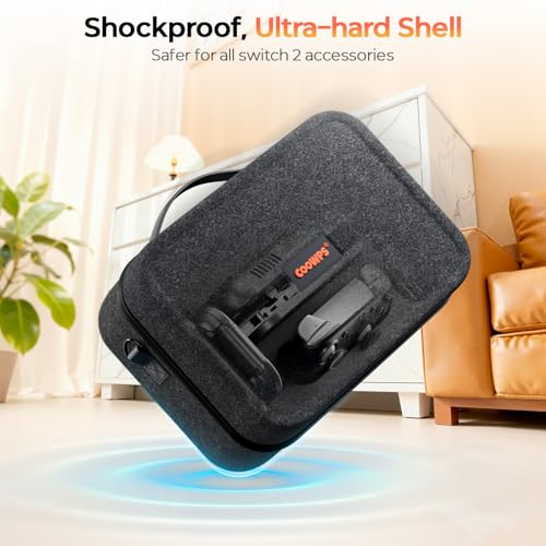 COOWPS for Nintendo Switch 2 Case, 4Pcs Thumb Grips, Protection Travel Case - color: Dark Grey