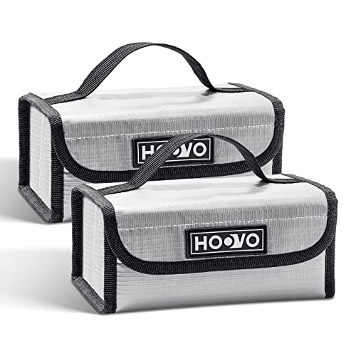 HOOVO Lipo Bag Fireproof Lithium Battery Storage Safe Bags, 2 Pack