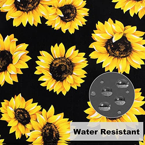 Plus Size Adjustable Bib Apron Water Resistant Canvas Extra Wide Long Ties Aprons with 2 Pockets Kitchen Cooking Gardening - color: Sunflower