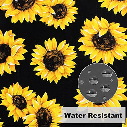 Plus Size Adjustable Bib Apron Water Resistant Canvas Extra Wide Long Ties Aprons with 2 Pockets Kitchen Cooking Gardening - color: Sunflower