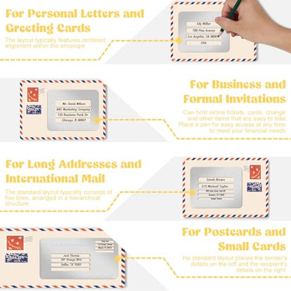 5 Pcs Metal Straight Line Stencil Templates Lettering Aid Template for Journaling Lettering & Writing Envelope Addressing Guide Ruler Set with Multiple Sizes Spacing Lines and Storage Pouch