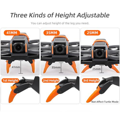 Avata 2 Landing Gear Foldable Quick Release Extension Leg for DJI Drone Accessories, Height Extension Leg (Grey) - color: Grey