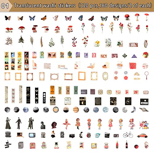 Draupnir 800pcs Vintage Junk Journal Supplies,Scrapbook Supplies Scrapbooking Paper and Stickers Ephemera for Art Aesthetic Journaling Kit Collage - style: Collection