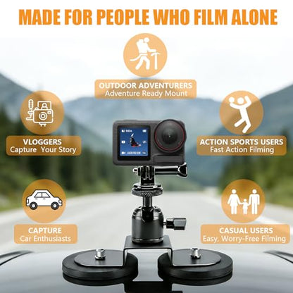 Chelhead Heavy-Duty Magnetic Camera Mount with 2 Base Metal for Gopro - style: 2 Mnagetic Base
