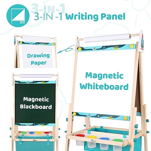 Joyooss Art Easel for Kids Easel for Toddler with Paper roll - color: Lake Blue Easel