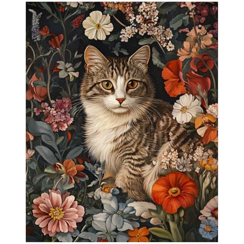 XTCIXAL Paint by Numbers Kit for Adults, Cat, 16X20 Inch - color: 09-Cat