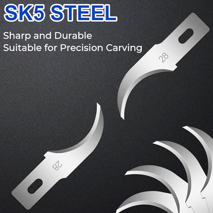 DIYSELF 150 PCS #28 Hobby Knife Blades, SK5 Exacto Knife Replacement Blades - size: #28