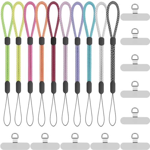 Wrist Strap Lanyard, Adjustable Phone Lanyards for Cell Phone, Camera, Flashlight, Keychain, ID Name Tag Badge - color: 20pcs-mixed Fluorescence