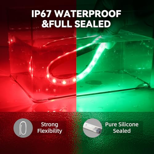 Boats Led Navigation Strip Lights, Red & Green, IP 67 Waterproof - color: RED&GREEN