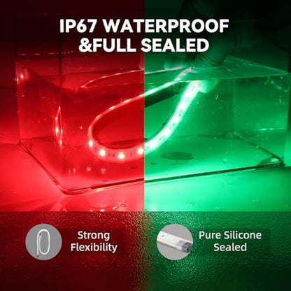 Boats Led Navigation Strip Lights, Red & Green, IP 67 Waterproof - color: RED&GREEN