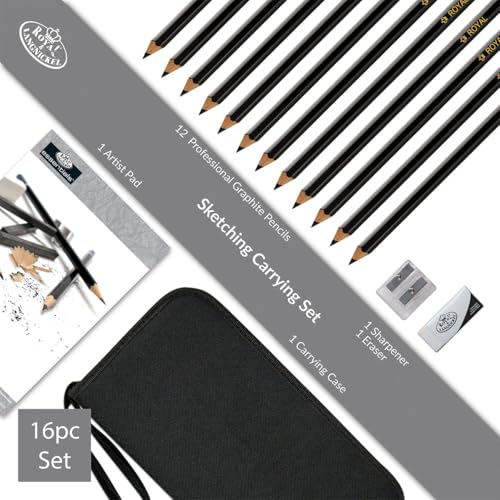 Drawing and Sketching Pencil Set In Zippered Carrying Case - size: 1 Count (Pack of 1), style: Sketching