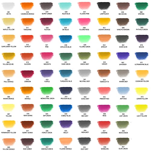 Artecho 72pcs Soft Pastels, 70 Colors - style: 70 colors long