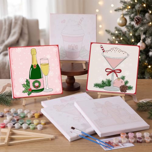 YooNotee 6 Pack Christmas Paint by Numbers Kit - style: Pastel