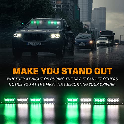 XRIDONSEN 2 in 1 2x 14 inch Strobe Light Bar - color: Green/White
