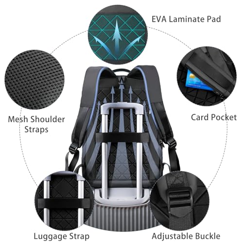 hk Backpack for Men Business Slim Laptop Bag - color: Black, size: 17.3 Inch