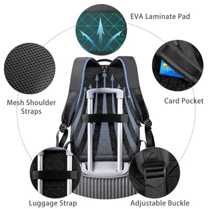 hk Backpack for Men Business Slim Laptop Bag - color: Black, size: 17.3 Inch